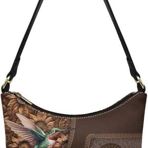 Leather Underarm Bag Women Zipper Travel Purse Water Resistant Spacious